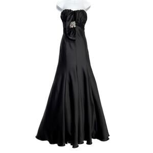 NIKA Vintage Strapless long black formal gown Dress Prom Sz 8